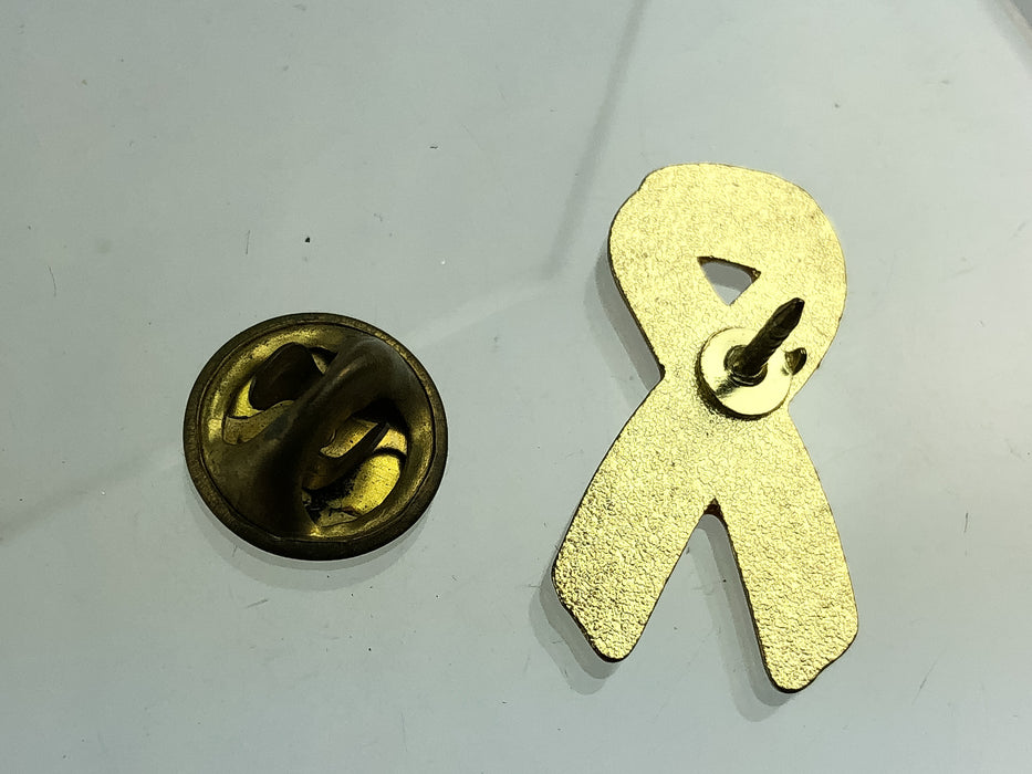 Vintage Yellow Awareness Ribbon Lapel Pin Enamel Glazed Veteran Military