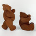 Pair of Wooden Teddy Bear Figurines Folk Art Rustic Cut Out Wood Stained 6