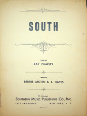 Sheet Music South Ray Charles Bennie Moten T Hayes 1941 WW2 Piano Song 1