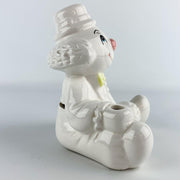 Vintage Russ Gloss White Clown Coin Bank & Pencil Holder 6