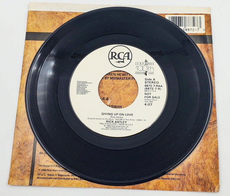 Rick Astley Giving Up On Love 45 RPM Single Record RCA 1988 Promo 8872-7-R 3