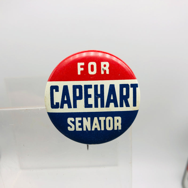 Vintage Homer Capehart For Senator Button 1.25" Indiana Politician Campaign Pin