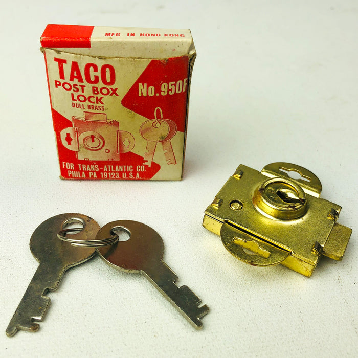 TACO 950F Post Mail Box Lock For Trans Atlantic Company Philadelphia New Vintage