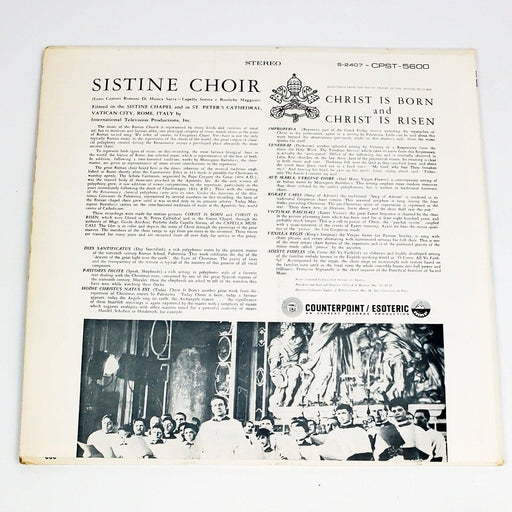 Sistine Choir Music of Christ is Born & Risen Record 33 RPM LP Counterpoint 1979 2
