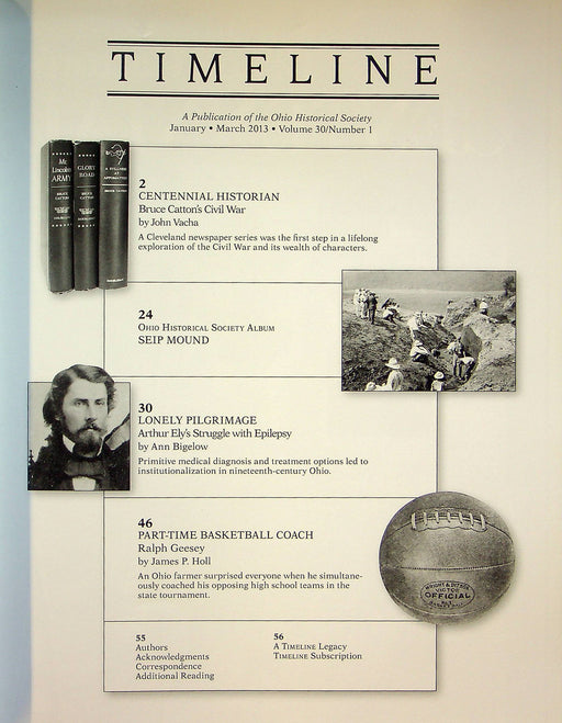 Timeline Ohio Historical Magazine Jan/March 2013 Vol 30 No 1 Athur Ely 2