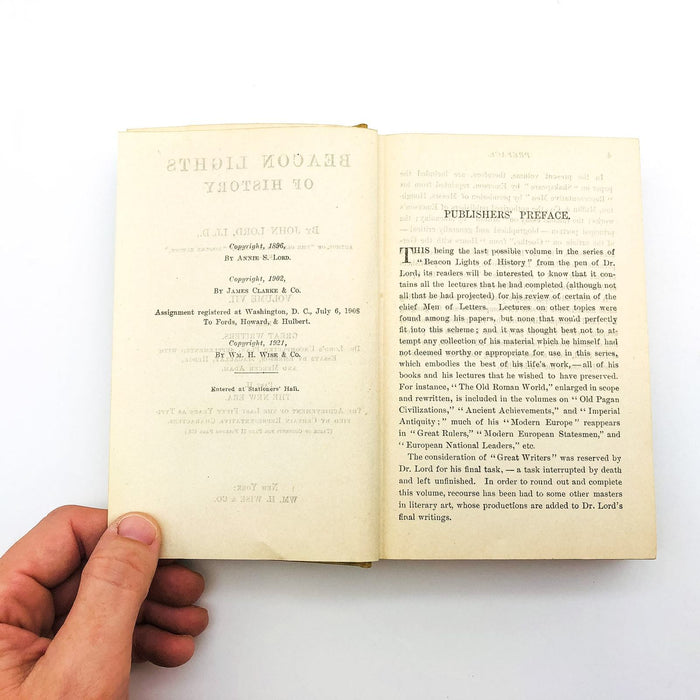 Beacon Lights Of History Vol 7 VII HC John Lord LL. D. 1921 History Lectures 8