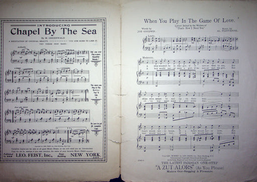 Sheet Music When You Play In The Game Of Love Joe Goodwin Al Piantadosi 1913 2