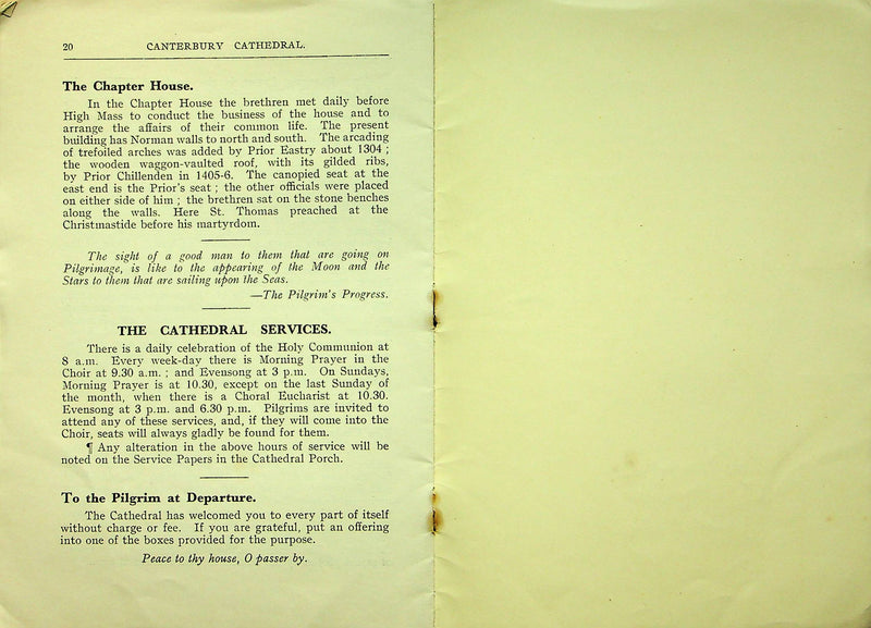 Vintage Guide of Canterbury Cathedral Church of Christ Handbook Pilgrims 1935