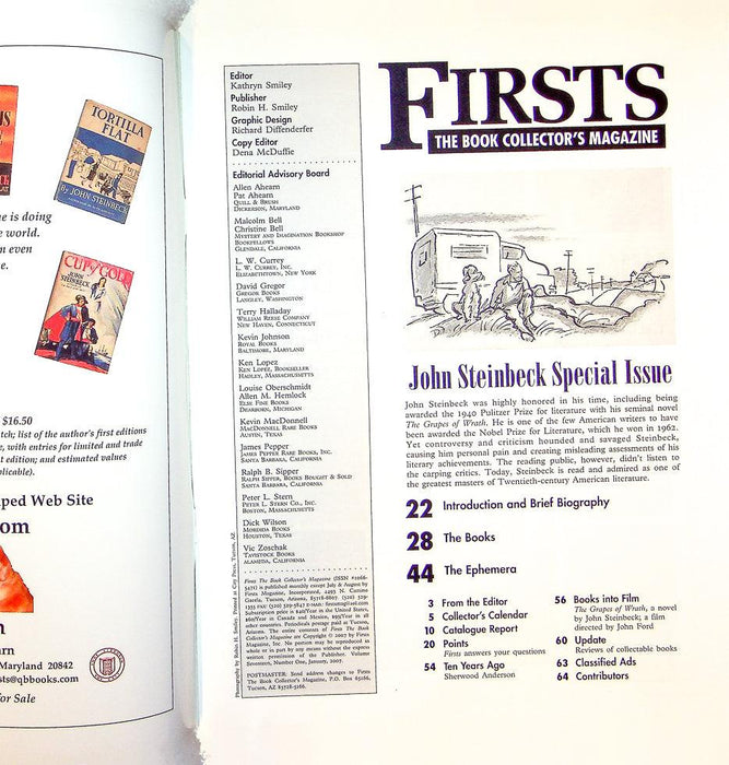 Firsts Magazine January 2007 Vol 17 No 1 John Steinbeck Special Issue 2