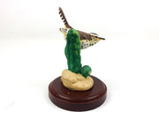 Vintage Thrush Bird Statue Figurine Ceramic Wood Base The Good Company 1989 7