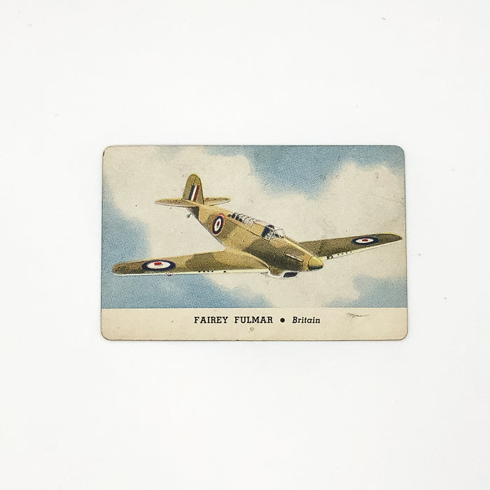 Card-O Chewing Gum Airplane Cards Fairey Fulmer Series D Britain World War 2 4