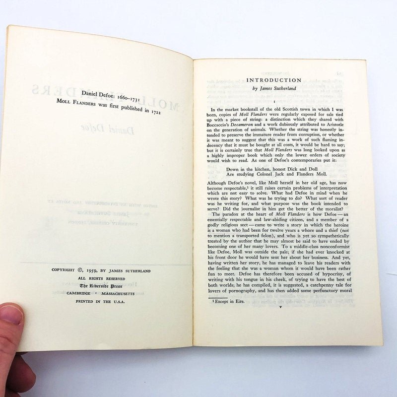 Moll Flanders Paperback Daniel Defoe 1959 Virginia Marriages Liaisons Seduce Cp1 8