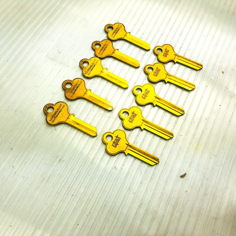 10-pk Vintage Lori L100 Key Blank ILCO X1014F Southington Conn New Old Stock NOS 5
