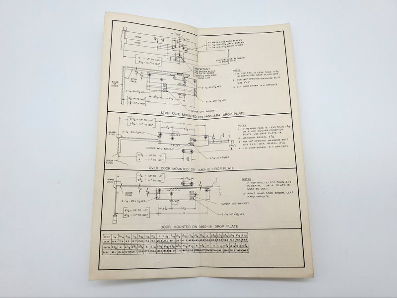 LCN 1460-18 Drop Plate Bracket Regular Or Top Jamb Mount Dark Bronze Finish