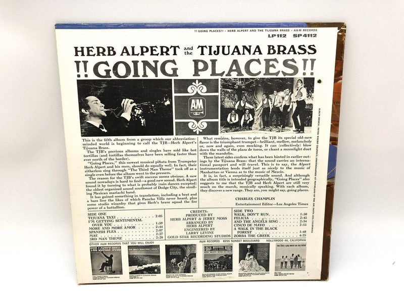 Herb Alpert and the Tijuana Brass Going Places Record 33 RPM LP SP 4112 A&M 1965 2