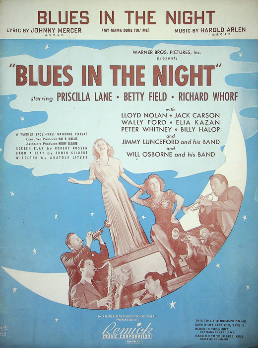 Blues in the Night Sheet Music Piano Vocal Harold Arlen 1941 My Mama Done Tol Me 1