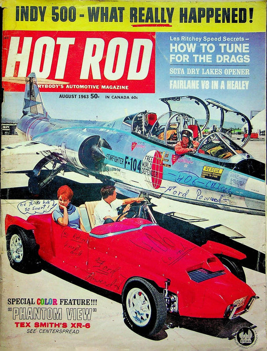 Hot Rod Magazine August 1963 Tex Smiths XR-6 Indianapolis Indy 500 Roaring 24