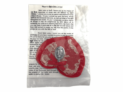 Vintage Saint John of God Charm Pendent Medal Handmade with Prayer Devotion Card 2