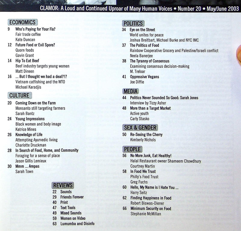 Clamor Fair Trade Coffee, Urban Foraging, Monsanto