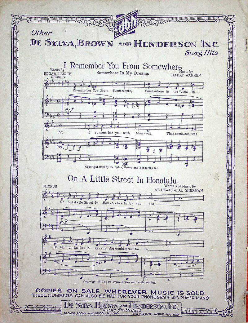 Sheet Music Under The Moon Its You Under The Sun Its Anyone Norman White 1930 4