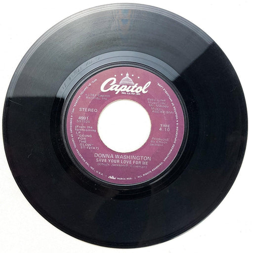 Donna Washington 45 RPM 7" Single 'Scuse Me, While I Fall In Love Capitol 4991 2