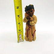All Gods Children Figurine Mandy 1991 African American Girl Hugging Blankie COA 8