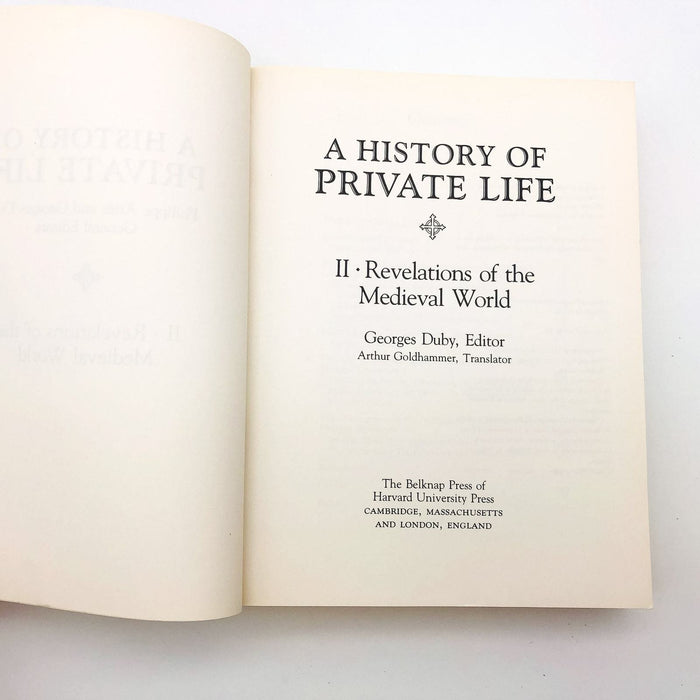 A History Of Private Life Paperback Philippe Aries 1988 Medieval Life History 6