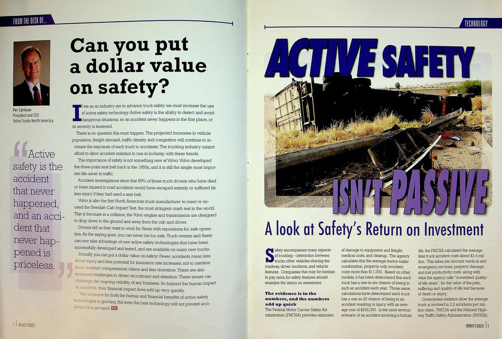 Driver's Digest Magazine November 2008 Active Safety isn't Passive