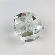 Faceted Crystal Orchid Bud Vase Geode Paperweight Mid Century Modern Art Glass 5