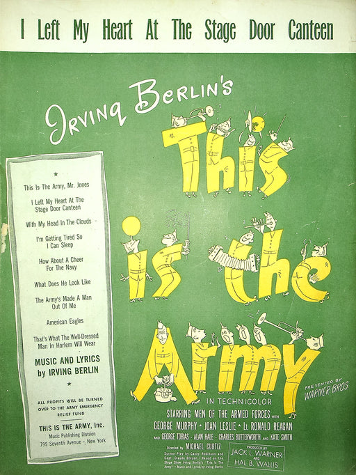 Vintage Sheet Music I Left My Heart At The Stage Door Canteen This Is The Army 1