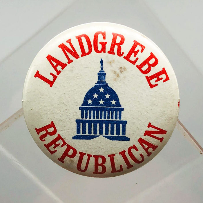 Earl Landgrebe Republican Button 1" Pin Congressman Nixon Defender Watergate 3