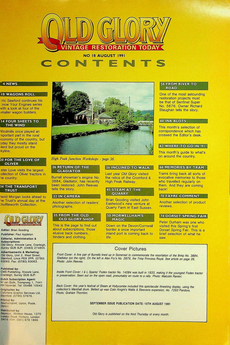 Old Glory Magazine August 1991 # 18 Return of the Gladiator