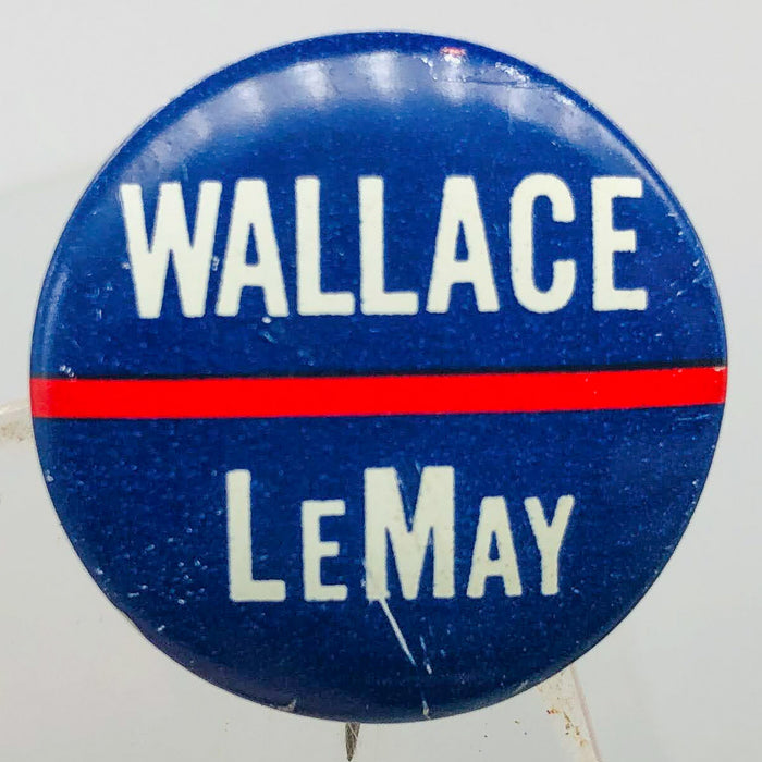 George Wallace Curtis LeMay Button Pin .875" Presidential Campaign Vintage 9