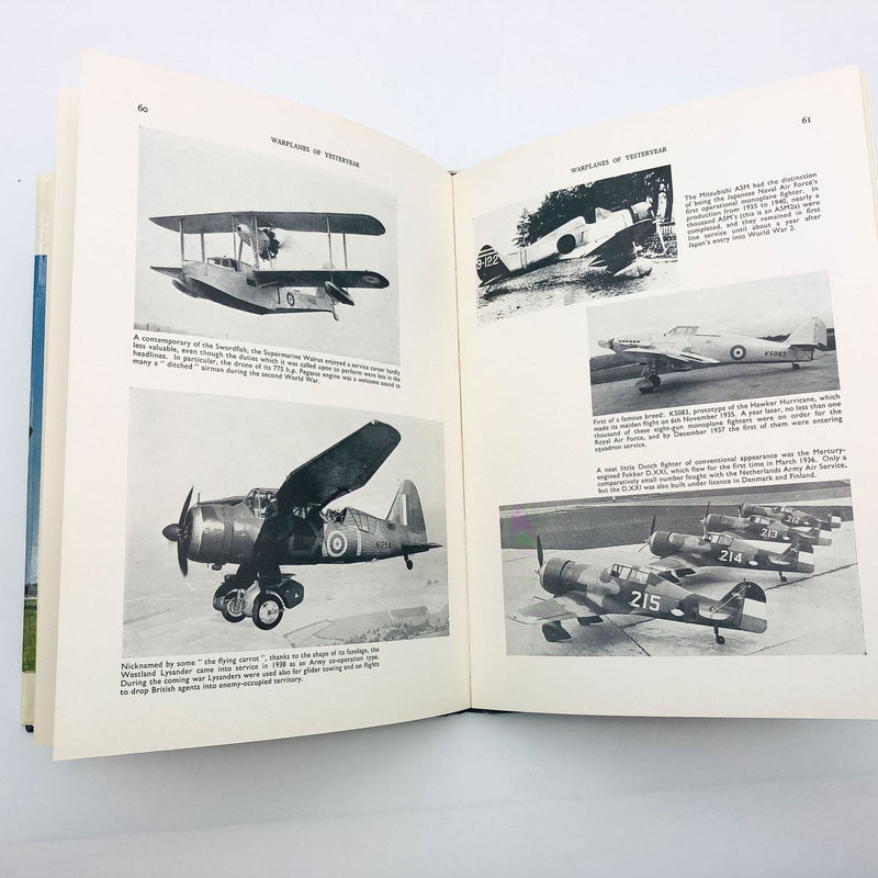 War Planes Of Yesteryear Hardcover Kenneth Munson 1966 WW1 WW2 Fighter Planes 10