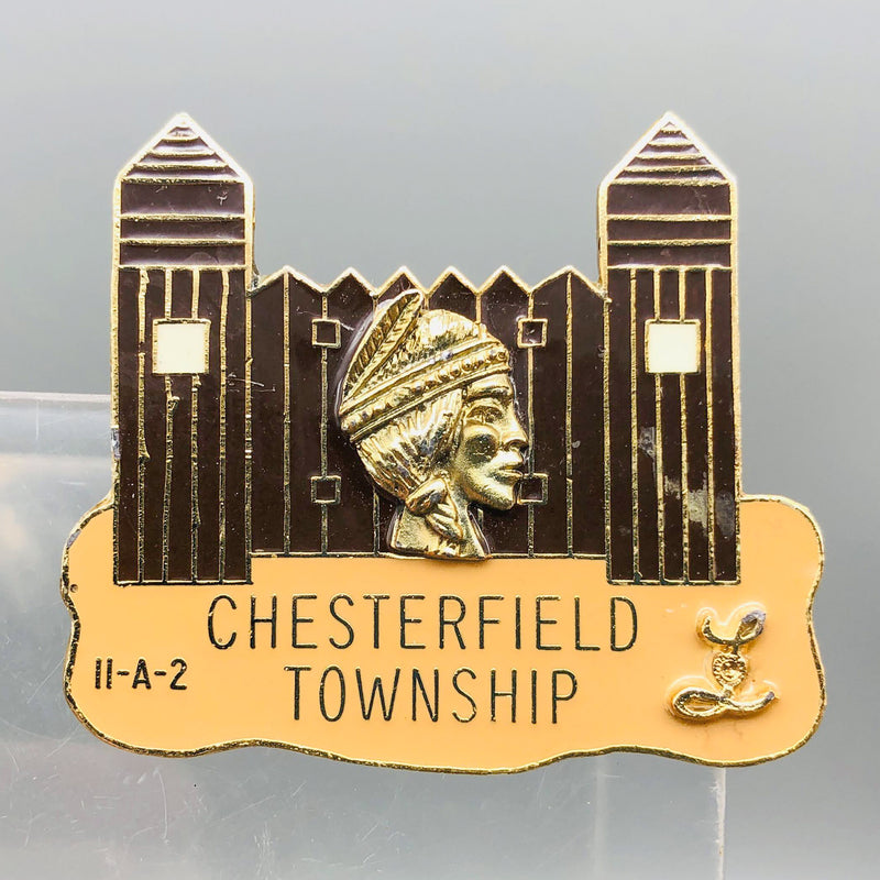 Vintage Lions Club Lapel Pin Pinback Chesterfield Township 11-A-2 Michigan Fort