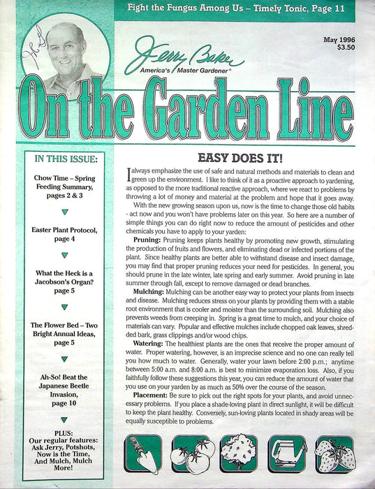 On The Garden Line Magazine May 1996 Easter Plant Protocol, Jacobson's Organ