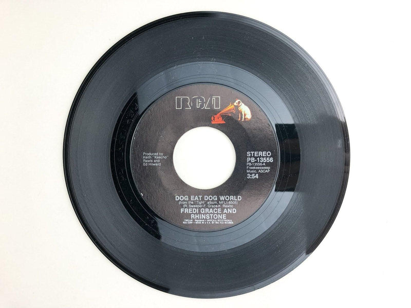 Fredi Grace and Rhinstone 45 RPM 7" Single Dog Eat Dog World / Head Over Heels 4