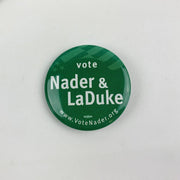Nader & LaDuke Presidential Political Green Party 1.62" Pin Buttons Lot of 5 3