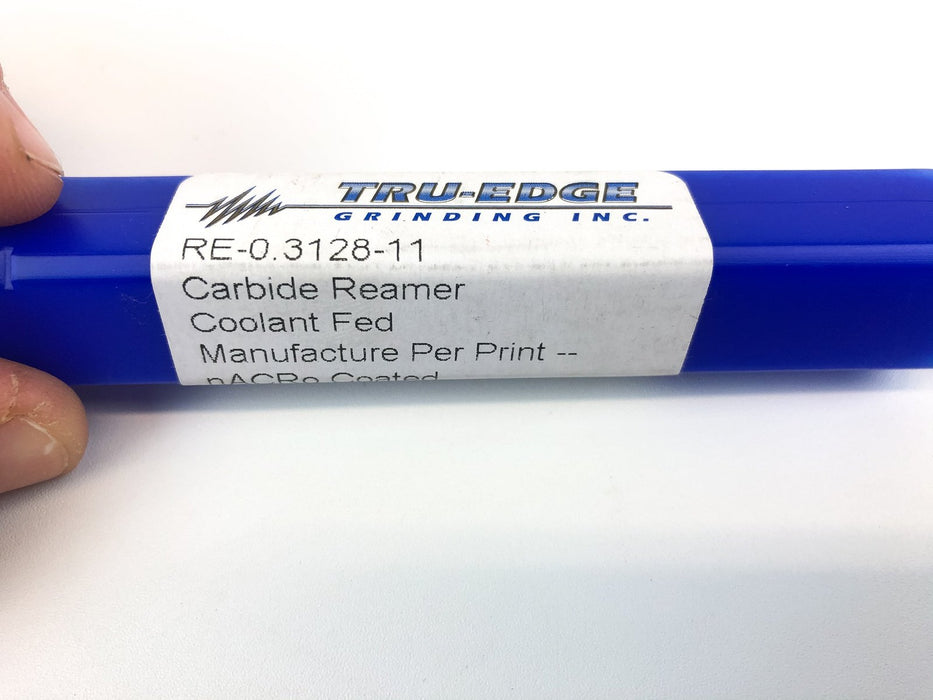 Tru Edge 129257 Solid Carbide Reamer Coolant Fed RE-0.3128-11 Spiral Flutes 1pc 4