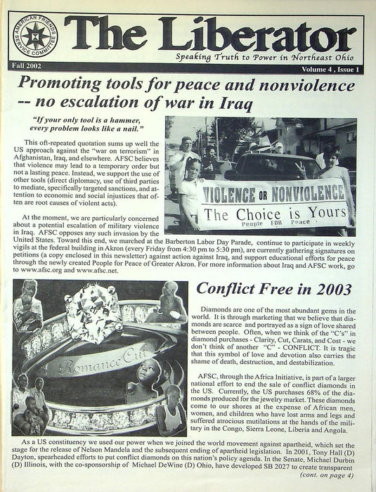 The Liberator 2002 Vol 4 Issue 1 Conflict Diamonds, No Escalation of Iraq War