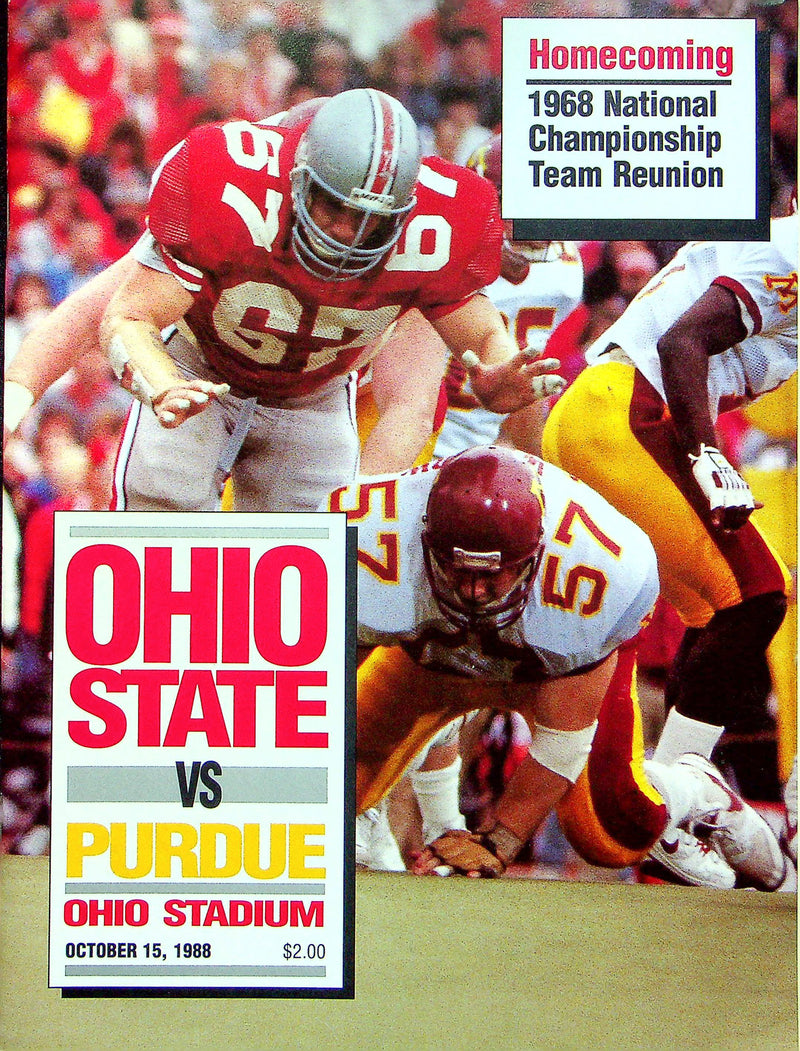 Ohio State Buckeye Football Program Oct 1988 Vs. Purdue Boilermakers Homecoming