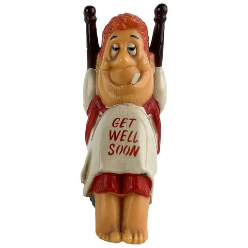Get Well Soon Figurine Plastic Figure Man in Bed Vintage 1971 Berrie Co 329 1