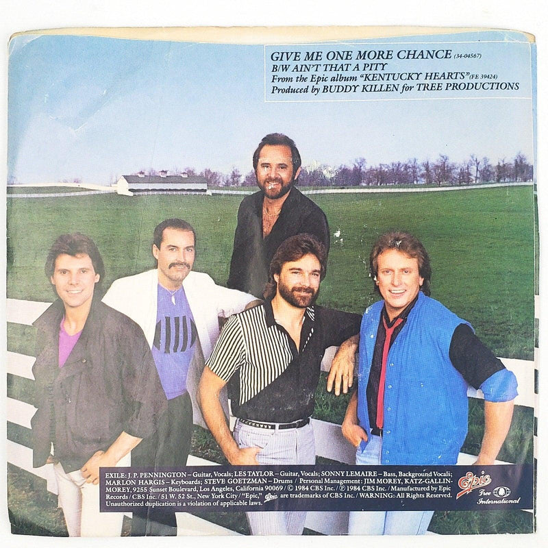 Exile Give Me One More Chance Record 45 RPM Single 34-04567 Epic 1984 2