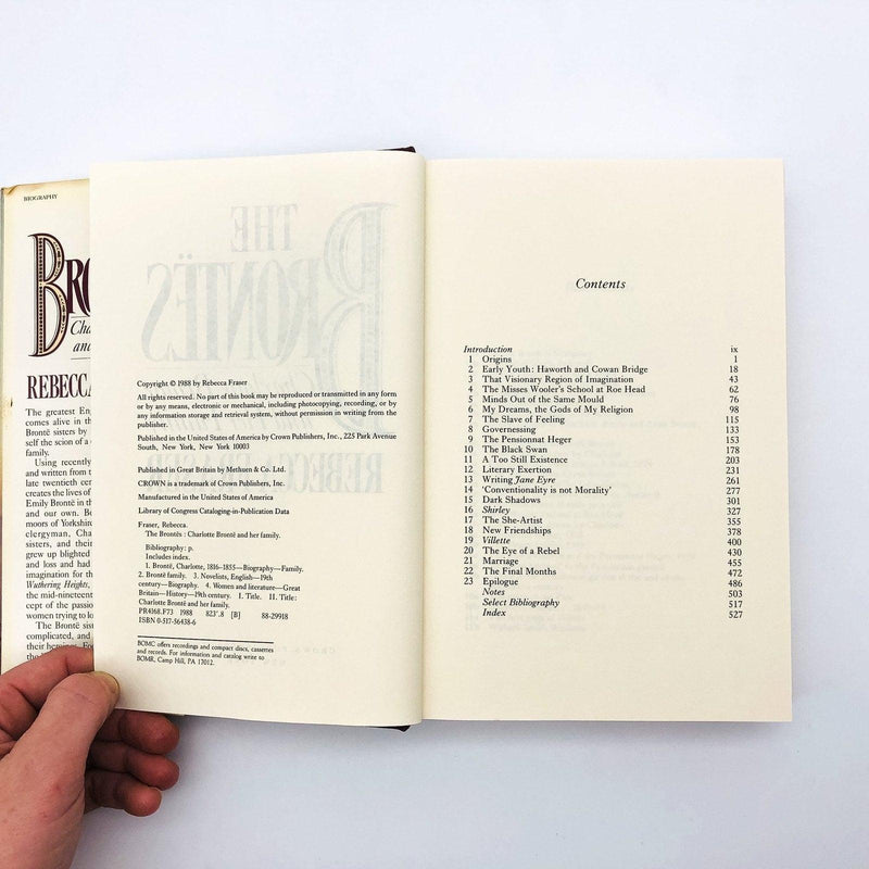 The Brontes Charlotte Bronte Family Hardcover Rebecca Fraser 1988 10