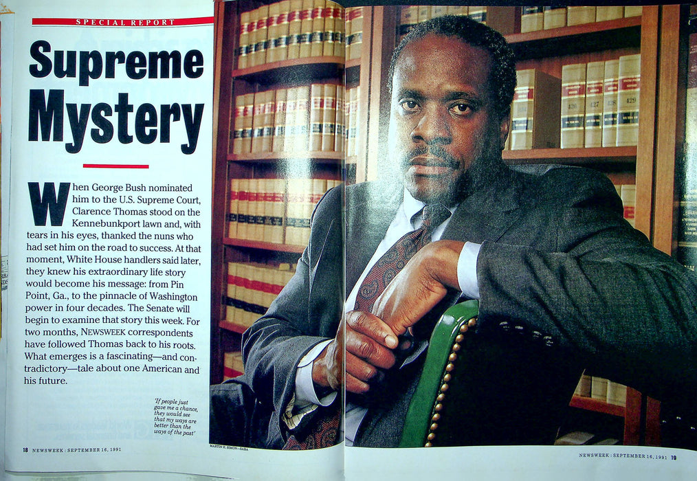 Newsweek Magazine September 16 1991 Clarence Thomas US Supreme Court Nominee