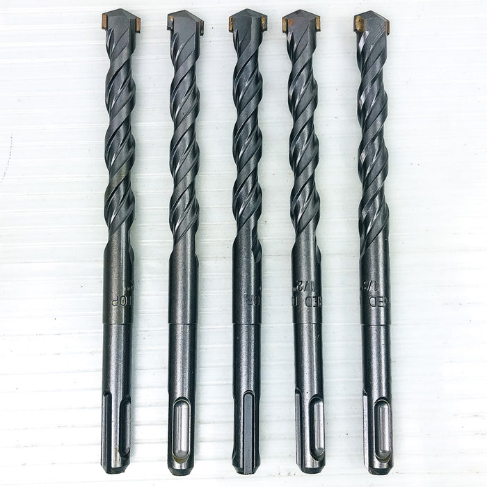 5pk Hammer Drill Bits 1/2"x6" SDS Plus 3.5" LOC Carbide Tip Rotary Concrete