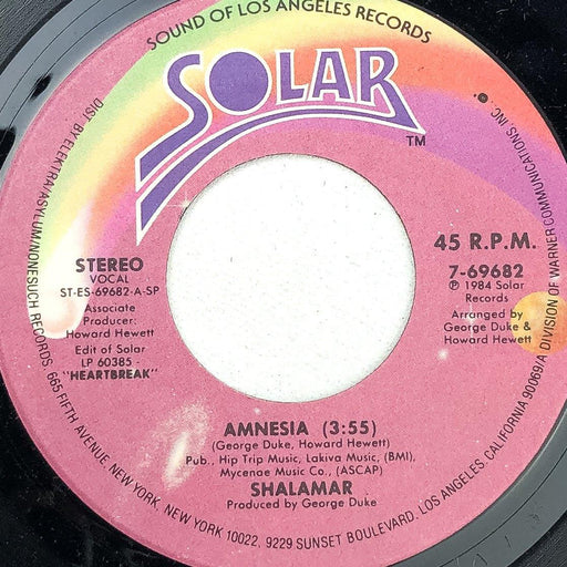 Shalamar Amnesia / You're the One for Me 45 RPM 7" Single Solar 1984 1