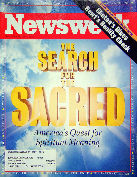 Newsweek Magazine November 28 1994 Quest Spiritual Meaning Religion Buddhisim