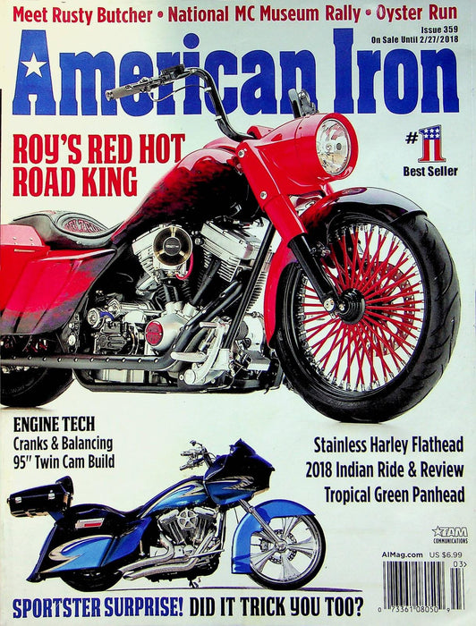 American Iron Motorcycle Magazine Feb # 359 2018 Roys Red Hot Road King