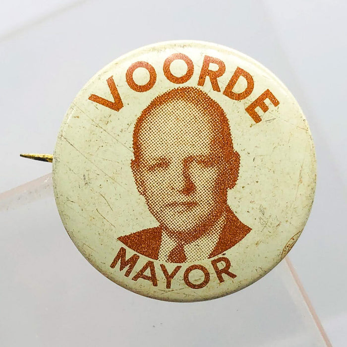 Voorde for Mayor Button Pin .75" South Bend Indiana Political Campaign Edward 2